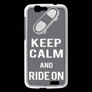 Coque Huawei Ascend G7 Keep Calm Ride on Gris