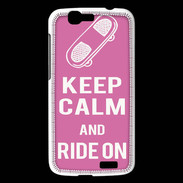 Coque Huawei Ascend G7 Keep Calm Ride on Rose