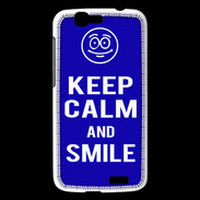 Coque Huawei Ascend G7 Keep Calm Smile Bleu