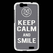 Coque Huawei Ascend G7 Keep Calm Smile Gris