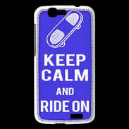 Coque Huawei Ascend G7 Keep Calm Ride on Bleu