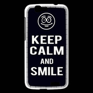 Coque Huawei Ascend G7 Keep Calm Smile Noir