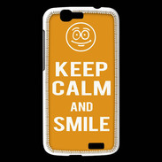 Coque Huawei Ascend G7 Keep Calm Smile Orange
