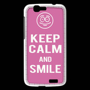 Coque Huawei Ascend G7 Keep Calm Smile Rose