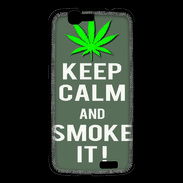 Coque Huawei Ascend G7 Keep Calm Smoke it Gris