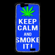Coque Huawei Ascend G7 Keep Calm Smoke it Bleu