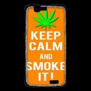 Coque Huawei Ascend G7 Keep Calm Smoke it Orange