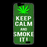 Coque Huawei Ascend G7 Keep Calm Smoke it Kaki