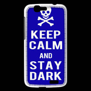 Coque Huawei Ascend G7 Keep Calm Stay dark Bleu