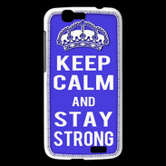 Coque Huawei Ascend G7 Keep Calm Stay strong Bleu