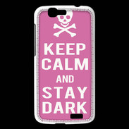 Coque Huawei Ascend G7 Keep Calm Stay dark Rose
