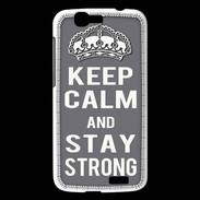 Coque Huawei Ascend G7 Keep Calm Stay strong Gris