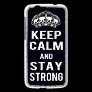 Coque Huawei Ascend G7 Keep Calm Stay strong Noir