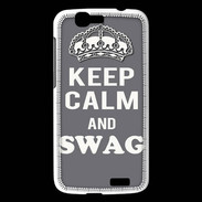 Coque Huawei Ascend G7 Keep Calm Swag Gris