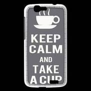 Coque Huawei Ascend G7 Keep Calm Take a cup Gris