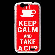Coque Huawei Ascend G7 Keep Calm Take a cup Rouge