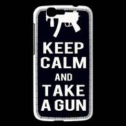 Coque Huawei Ascend G7 Keep Calm Take a gun Noir