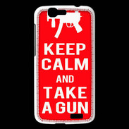 Coque Huawei Ascend G7 Keep Calm Take a gun Rouge