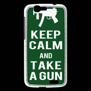Coque Huawei Ascend G7 Keep Calm Take a gun Vert