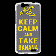 Coque Huawei Ascend G7 Keep Calm Take Banana Gris