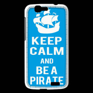 Coque Huawei Ascend G7 Keep Calm Be a Pirate Cyan