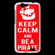 Coque Huawei Ascend G7 Keep Calm Be a Pirate Rouge