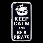 Coque Huawei Ascend G7 Keep Calm Be a Pirate Noir