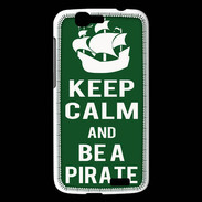 Coque Huawei Ascend G7 Keep Calm Be a Pirate Vert