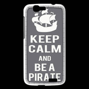 Coque Huawei Ascend G7 Keep Calm Be a Pirate Gris