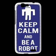 Coque Huawei Ascend G7 Keep Calm Be a Robot Bleu