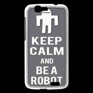 Coque Huawei Ascend G7 Keep Calm Be a Robot Gris