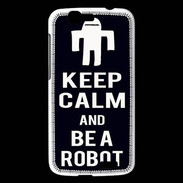 Coque Huawei Ascend G7 Keep Calm Be a Robot Noir