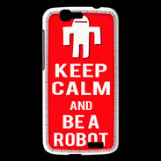 Coque Huawei Ascend G7 Keep Calm Be a Robot Rouge