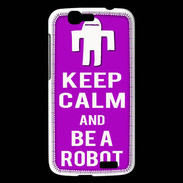 Coque Huawei Ascend G7 Keep Calm Be a Robot Violet