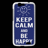 Coque Huawei Ascend G7 Keep Calm Be Happy Bleu