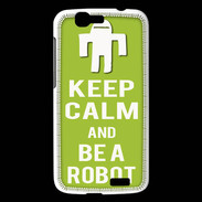 Coque Huawei Ascend G7 Keep Calm Be a Robot Vert pomme