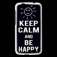 Coque Huawei Ascend G7 Keep Calm Be Happy Noir