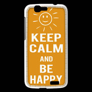 Coque Huawei Ascend G7 Keep Calm Be Happy Orange