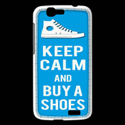 Coque Huawei Ascend G7 Keep Calm Buy Shoes Cyan 