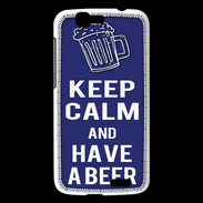 Coque Huawei Ascend G7 Keep Calm Have a beer Bleu