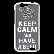 Coque Huawei Ascend G7 Keep Calm Have a beer Gris