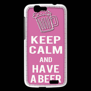 Coque Huawei Ascend G7 Keep Calm Have a beer Rose