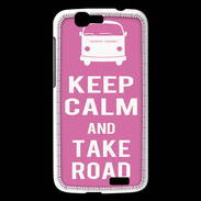 Coque Huawei Ascend G7 Keep Calm Take Road Rose
