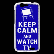 Coque Huawei Ascend G7 Keep Calm Watch TV Bleu