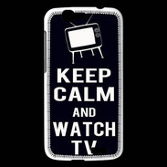 Coque Huawei Ascend G7 Keep Calm Watch TV Noir