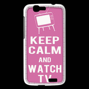 Coque Huawei Ascend G7 Keep Calm Watch TV Rose