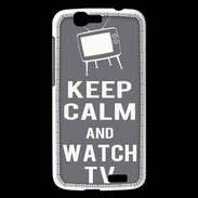Coque Huawei Ascend G7 Keep Calm Watch TV Gris