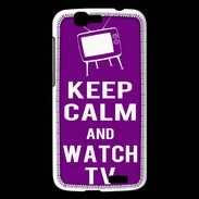 Coque Huawei Ascend G7 Keep Calm Watch TV Violet