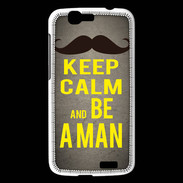 Coque Huawei Ascend G7 Keep Calm Be a Man Gris