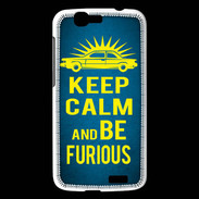 Coque Huawei Ascend G7 Keep Calm and Be Furious Bleu